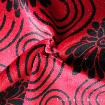 Tissu de rideau africain en velours imprimé Polyester